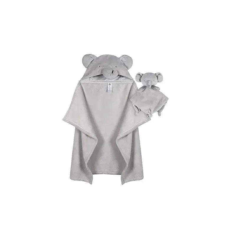 Gerber Bedding - 2Pc Security Blanket & Hooded Blanket Set, Elephant Image 1