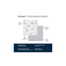 Gerber Bedding - 2Pk Muslin Blanket, Neutral Animals + Geos Image 2