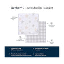 Gerber Bedding - 2Pk Muslin Blanket, Neutral Celestial Image 6