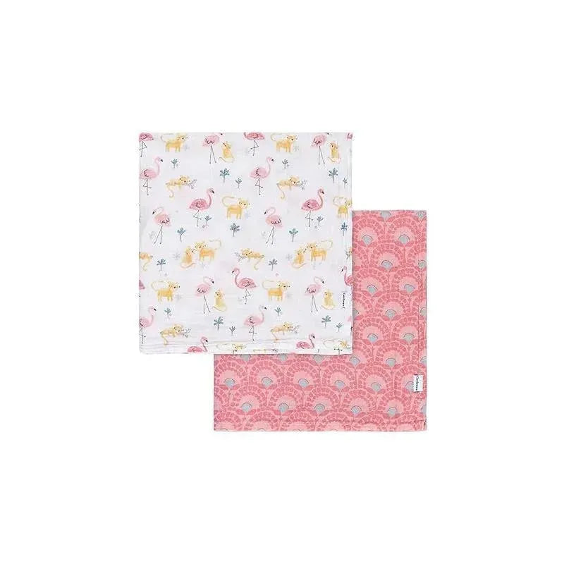 Gerber Bedding - 2Pk Muslins Blankets, Girl Animal Geo Girl Image 1