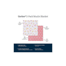 Gerber Bedding - 2Pk Muslins Blankets, Girl Animal Geo Girl Image 2
