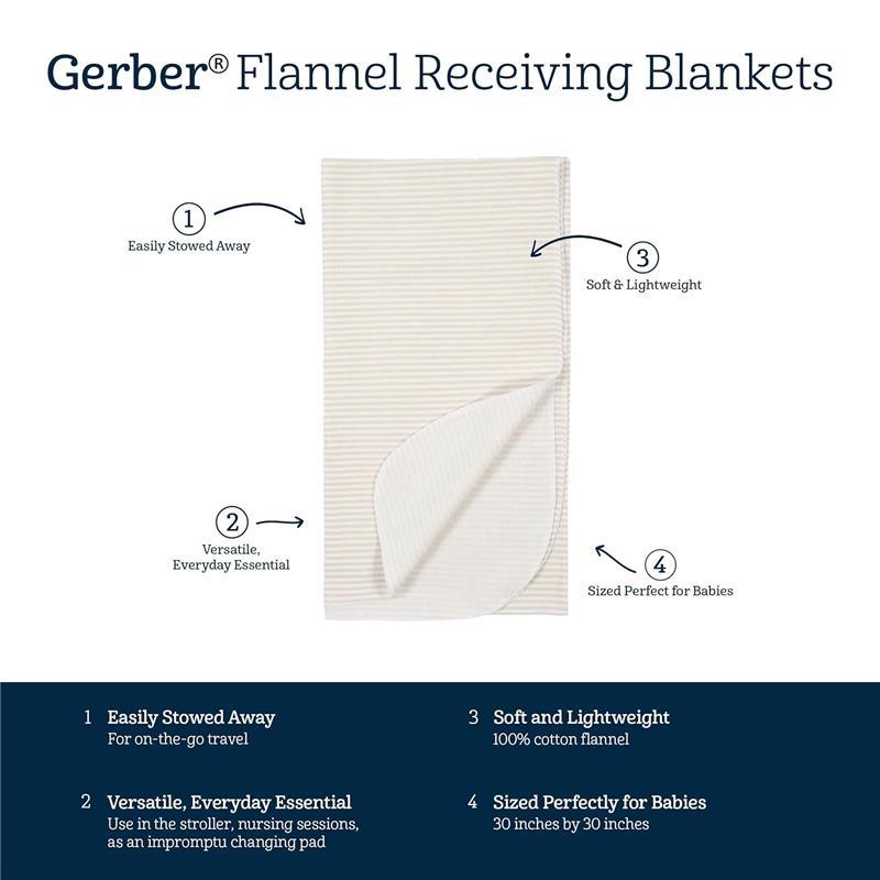 Gerber Bedding - 4Pk Flannel Blanke, Boho Rainbow Image 4