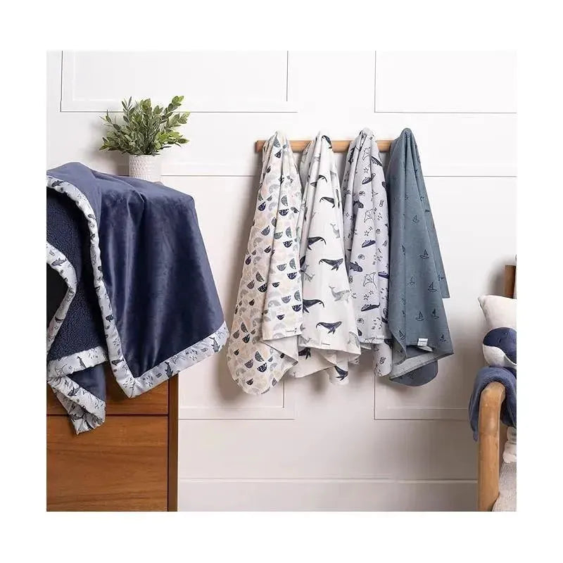 Gerber Bedding - 4Pk Flannel Blanket, Whale Image 2