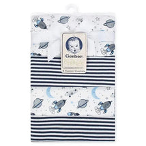 Gerber - Organic Flannel Blanket 4Pk, Navy/White Image 2