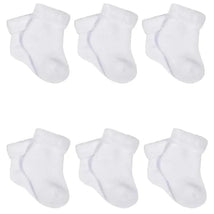 Gerber - 6Pk White Terry Wiggle Proof Socks Image 1