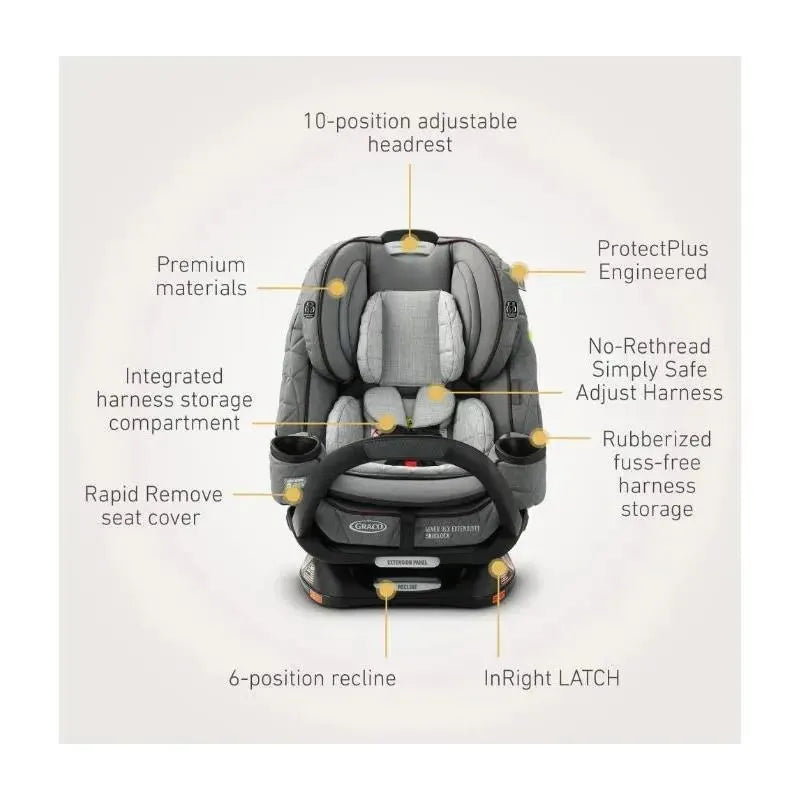 Graco - Premier 4Ever DLX Extend2Fit SnugLock 4-in-1 Car Seat Anti-Rebound Bar, Midtown Image 2