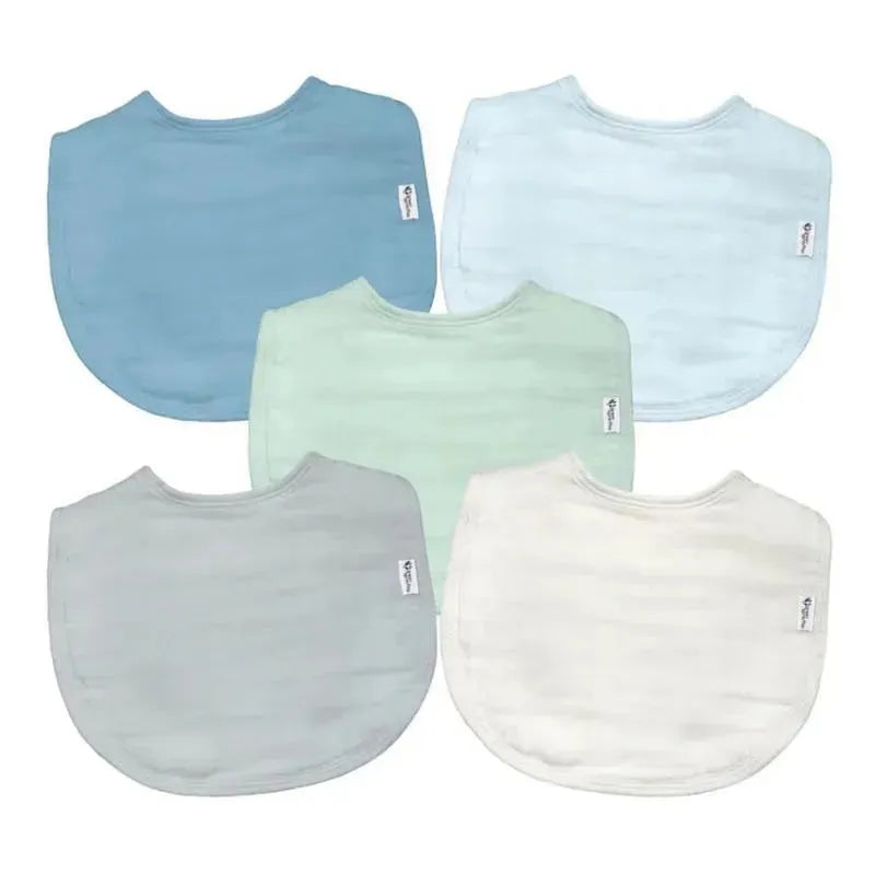 Green Sprouts - 5Pk Organic Cotton Muslin Bibs, Blueberry Image 1