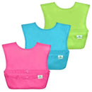 Green Sprouts Snap & Go Easy-Wear Bib 3-Pack Set, Pink, Blue & Green Set Image 1