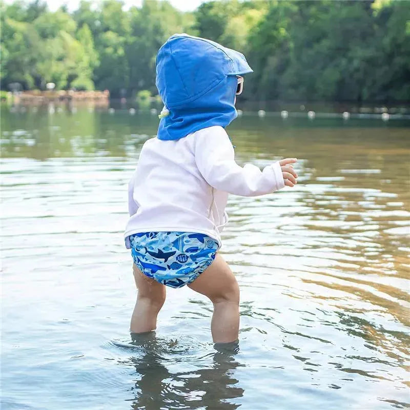 Green Sprouts - Upf50+ Baby Eco Flap Hat, Cobalt Image 2