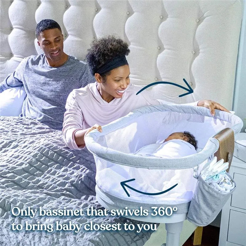 Halo - Bassinest Luxe Series Vibrating Bassinet Swivel Sleeper, Dove Grey Image 6