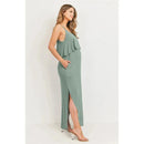 Hello Miz - Solid Maternity Nursing Maxi Dress, Sage Image 3