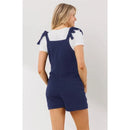 Hello Miz - Tie Shoulder Sleeveless Maternity Romper Image 2