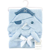 Hudson Baby - Narwhal Baby Boy Cotton Animal Face Hooded Towel Image 2