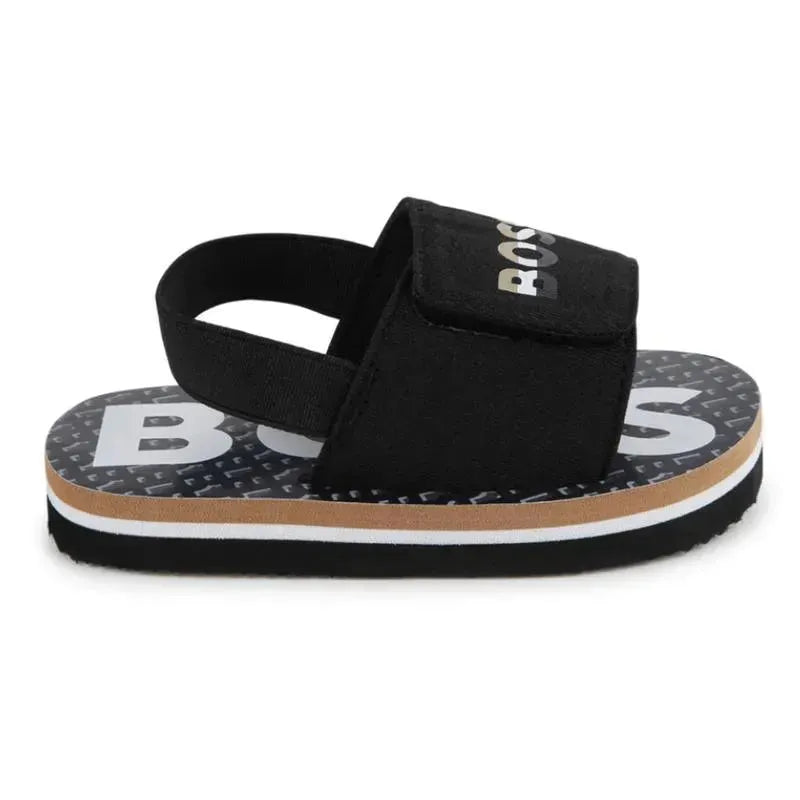 Hugo Boss Baby - Aqua Slides Boy, Black And Beige Image 2