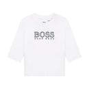 Hugo Boss - Baby Boy Cotton Jersey Long Sleeve With Logo, White Image 1