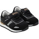 Hugo Boss Baby - Boy Leather Sneakers, Black Image 1