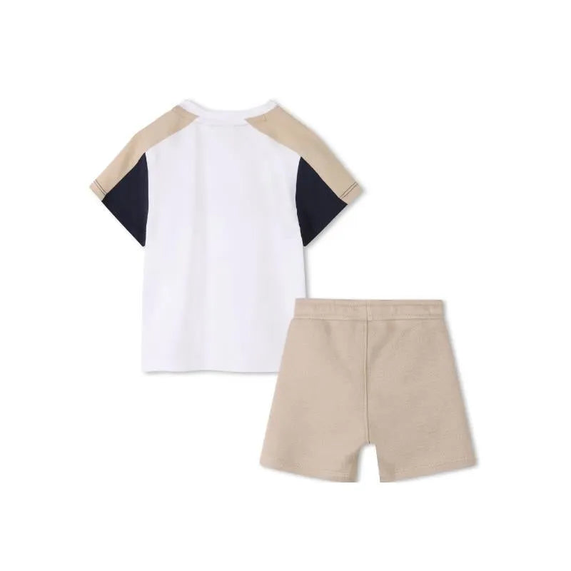 Hugo Boss Baby - Boy Logo Short Sleeve Tee And Shorts, White & Beige Image 2