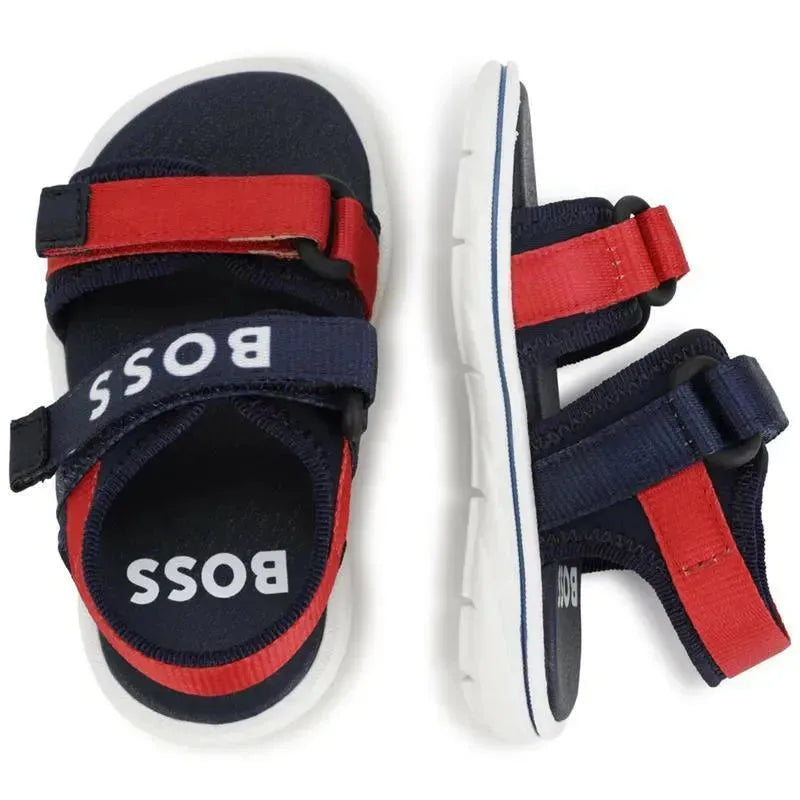 Hugo Boss Baby - Boy Navy Blue & Red Logo Sandals Image 2