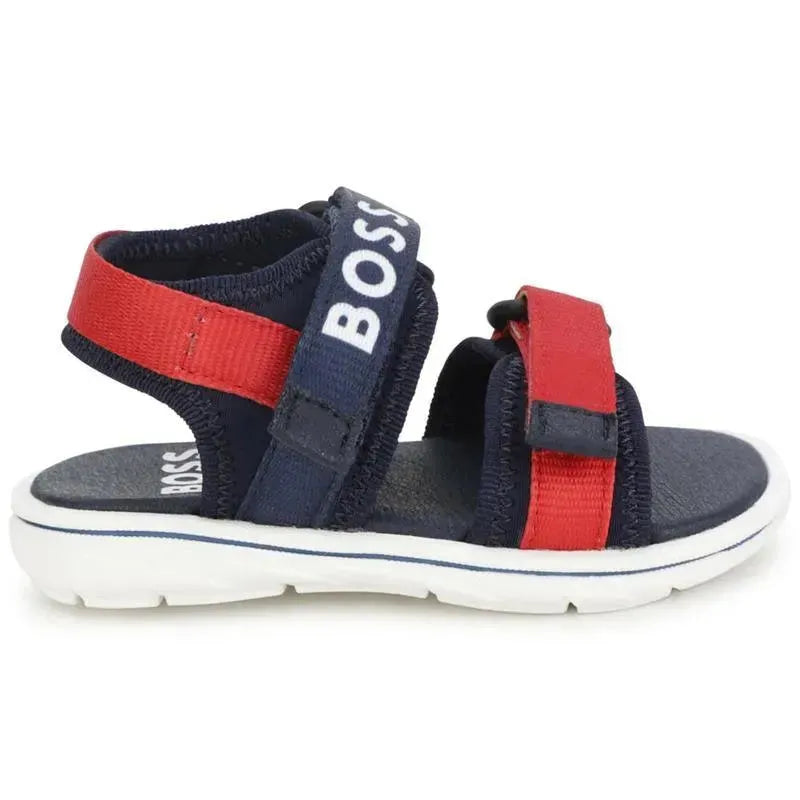 Hugo Boss Baby - Boy Navy Blue & Red Logo Sandals Image 5