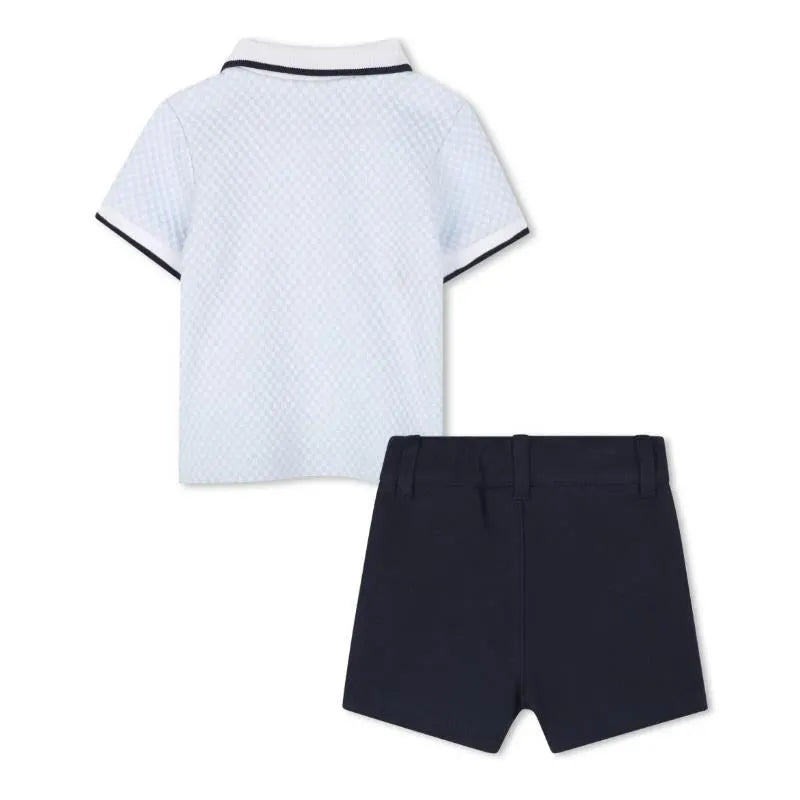 Hugo Boss Baby - Boy Set Polo & Shorts Light Blue & Navy Image 2