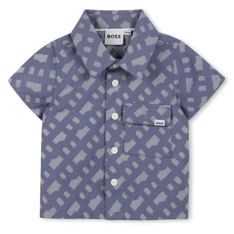 Hugo Boss Baby - Boy Shirt & Shorts Set, Blue Image 3