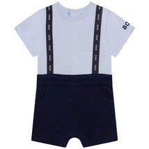 Hugo Boss - Baby Boy Short Sleeve 2-in-1 Short Overall, Blue Image 1