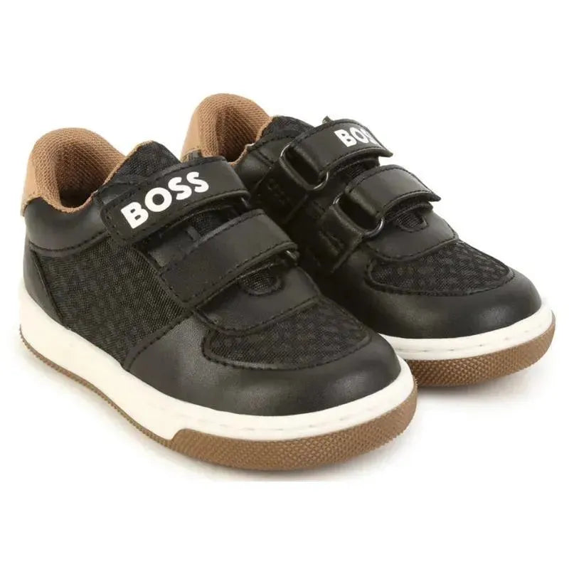 Hugo Boss Baby - Boys Black Tan Velcro Sneaker Image 1