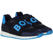 Hugo Boss Baby - Boys Elastic With Logo Sneakers, Navy Image 1