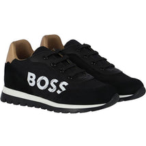 Hugo Boss Baby - Boys Mini Me Suede Sneakers, Black Image 1