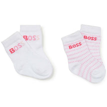 Hugo Boss - Baby Girl 2Pk Cotton Socks, White/Pink Image 1