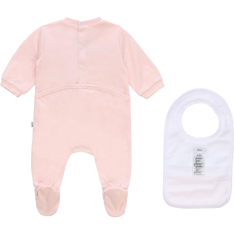 Hugo Boss - Baby Girls Pyjamas & Bib Set, Pink Pale Image 2