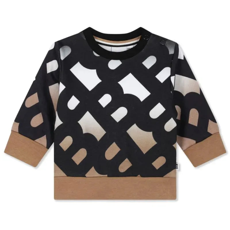 Hugo Boss Baby - Sweatshirt Allover B Monogram, Black/Beige Image 1
