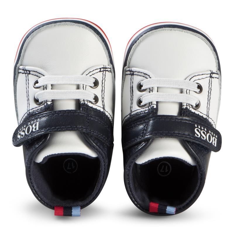 Hugo Boss Newborn Crib Sneakers, Marine Blanc Image 7