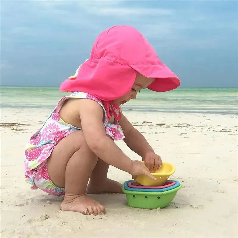 I Play Flap Sun Protection Hat - Hot Pink Image 3
