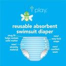 i play Snap Reusable Absorbent Swimsuit Diaper, Gray Multistripe.