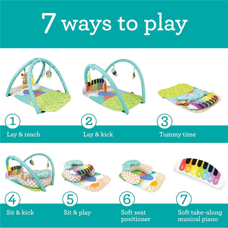 Infantino - Kick N Keys 7-In-1 Musical Piano Activity Gym Image 8