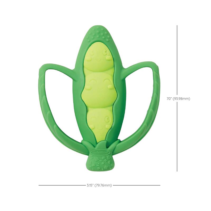 Infantino - Lil' Nibbles Textured Silicone Teether, Peas Image 4