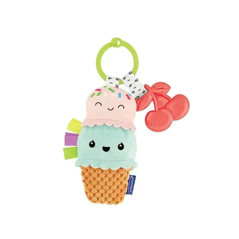 Infantino - Wee Wild Ones - Plushy Pal & Teether, Ice Cream Image 1