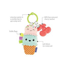 Infantino - Wee Wild Ones - Plushy Pal & Teether, Ice Cream Image 5