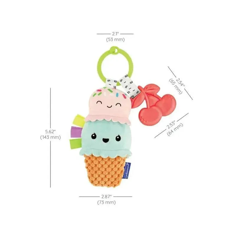 Infantino - Wee Wild Ones - Plushy Pal & Teether, Ice Cream Image 6