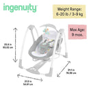 Ingenuity - ConvertMe 2-in-1 Compact Portable Automatic Baby Swing & Infant Seat, Wimberly Image 4