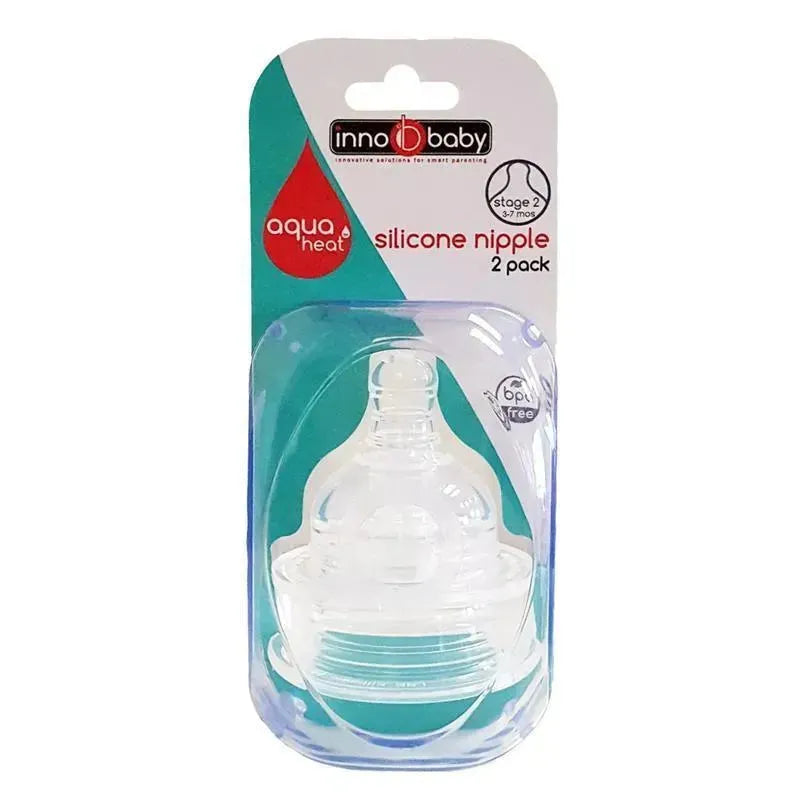 Innobaby Aquaheat Silicone Nipple 2-Pack, Stage 2 Image 1