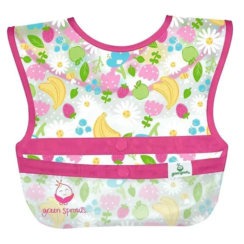 Iplay - Snap & Go Wipe-Off Bibs (3Pk), Pink Fruit Floral, 9-18 Months Image 3