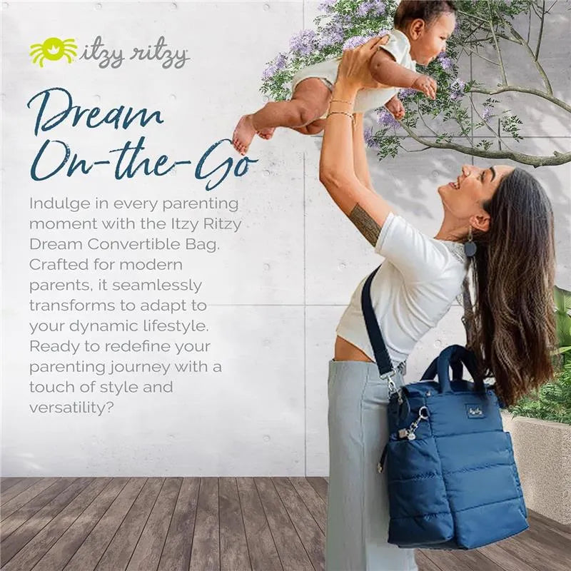 Itzy Ritzy - Dream Convertible Sapphire Starlight Diaper Bag Image 4