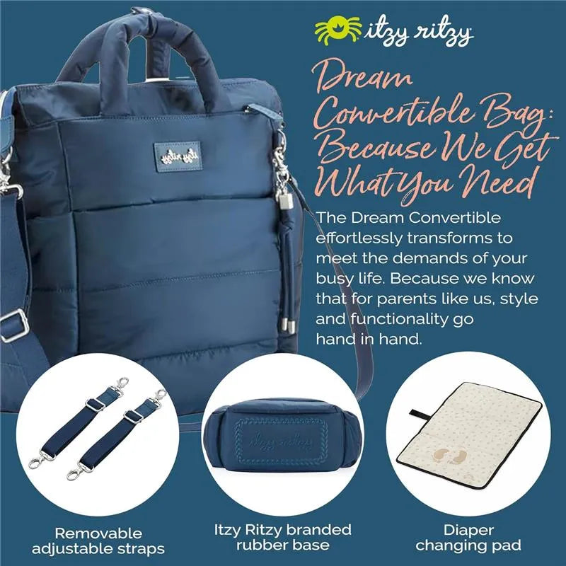 Itzy Ritzy - Dream Convertible Sapphire Starlight Diaper Bag Image 5