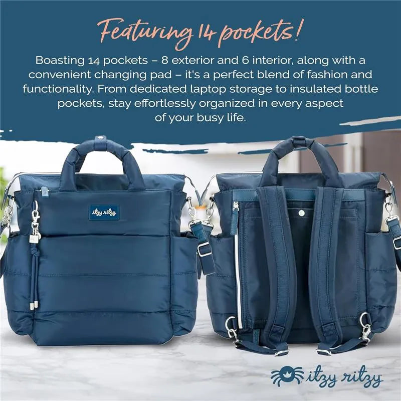 Itzy Ritzy - Dream Convertible Sapphire Starlight Diaper Bag Image 8