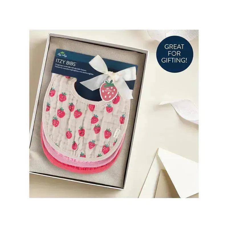 Itzy Ritzy - Itzy Bibs™, Strawberries + Cream  Image 4
