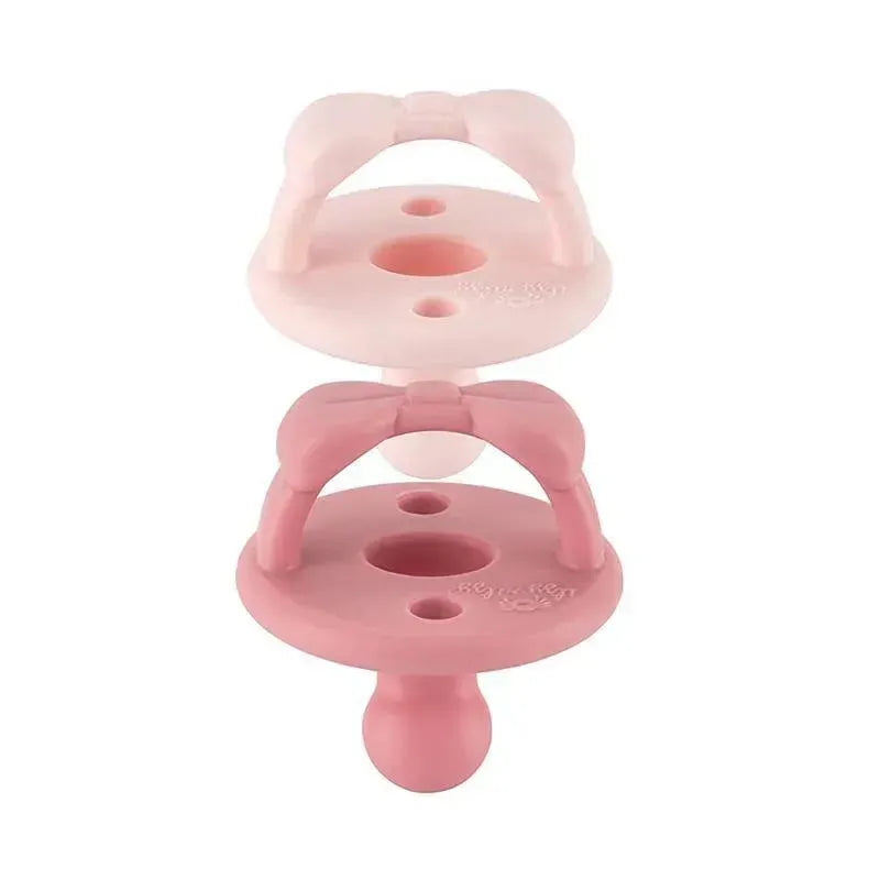Itzy Ritzy - 2Pk Orthodontic Silicone Pacifiers Ballet Slipper & Primrose, 0/6M Image 4