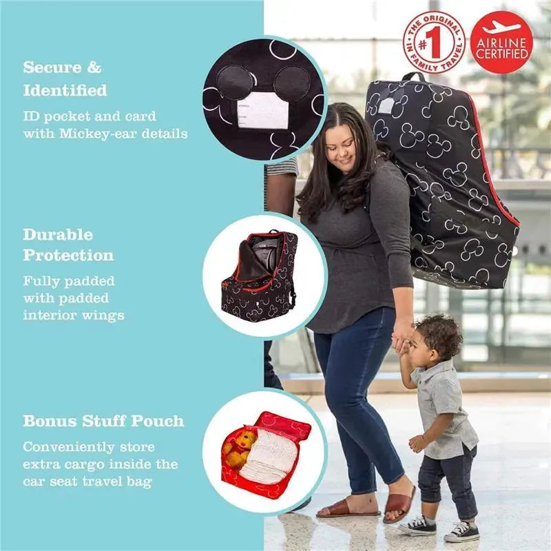 J.L. Childress - Disney Baby Ultimate PREMIUM Backpack Padded Car Seat Travel Bag, Mickey Mouse Image 7