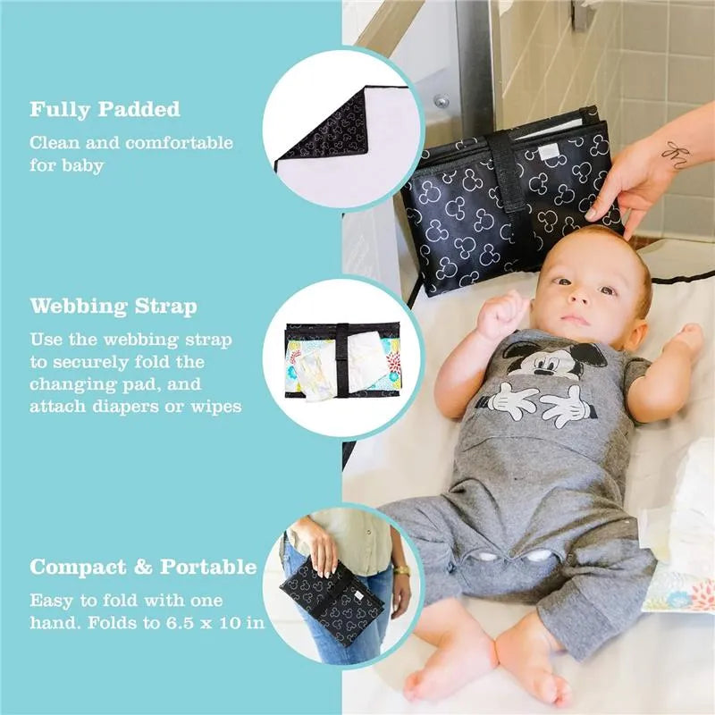 J.L Childress - Disney Full Body Portable Changing Pad, Mickey Mouse Black Image 3